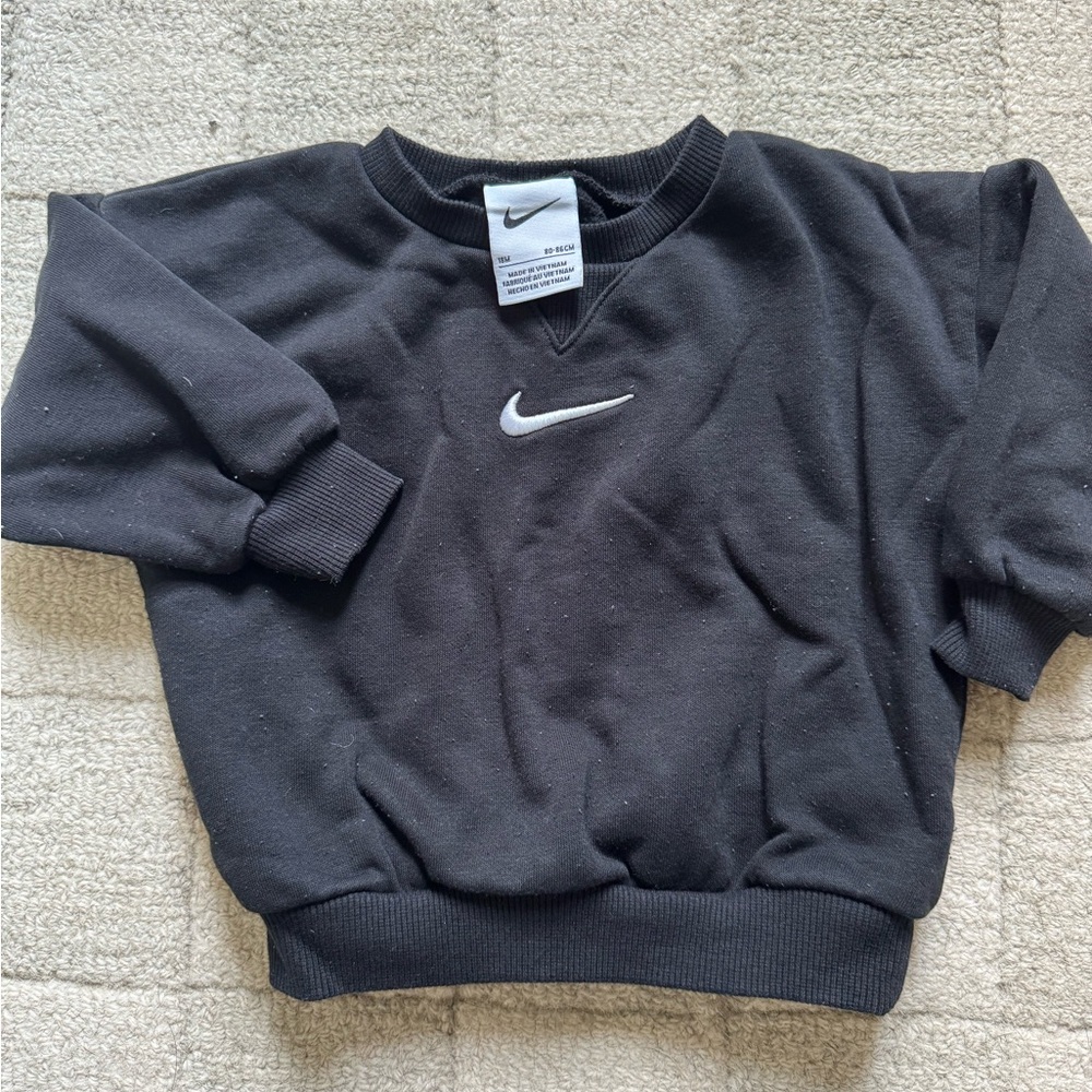 Nike Black Crewneck Sweatshirt with White Swoosh